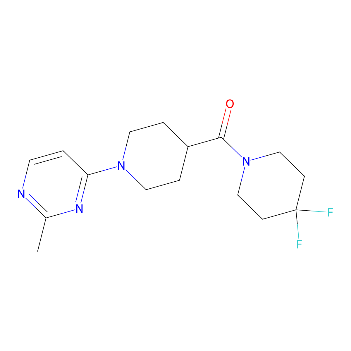 4-[4-(4,4-Difluoropiperidine-1-carbonyl)piperidin-1-yl]-2-methylpyrimidine molecular structure, CAS 2742029-56-5