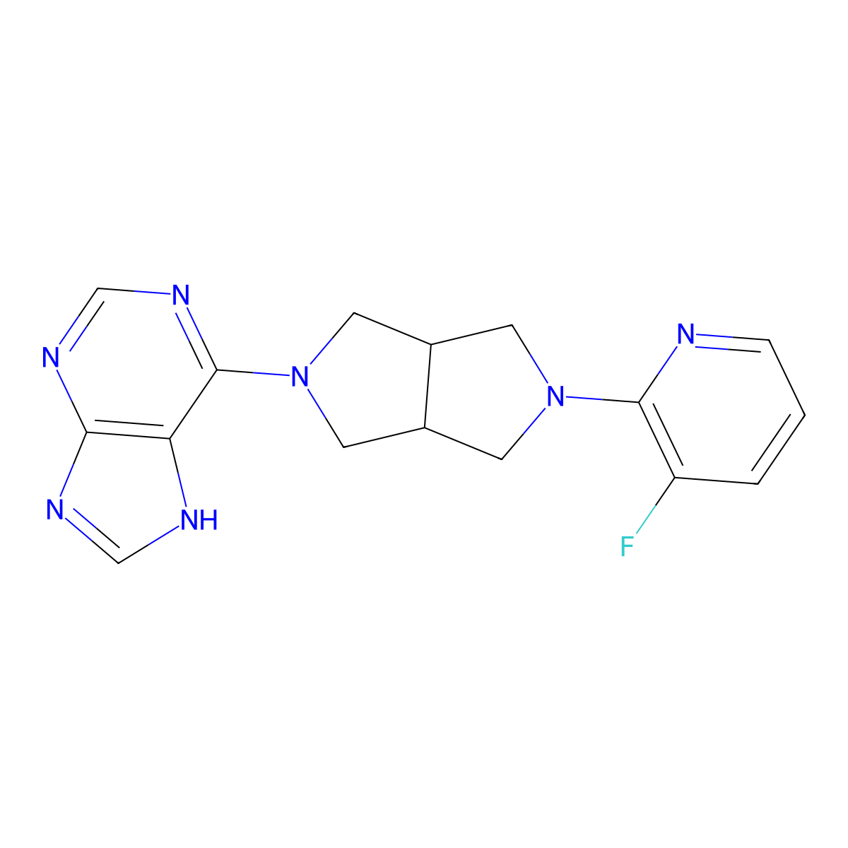 6-[5-(3-fluoropyridin-2-yl)-octahydropyrrolo[3,4-c]pyrrol-2-yl]-9H-purine molecular structure, CAS 2742029-63-4