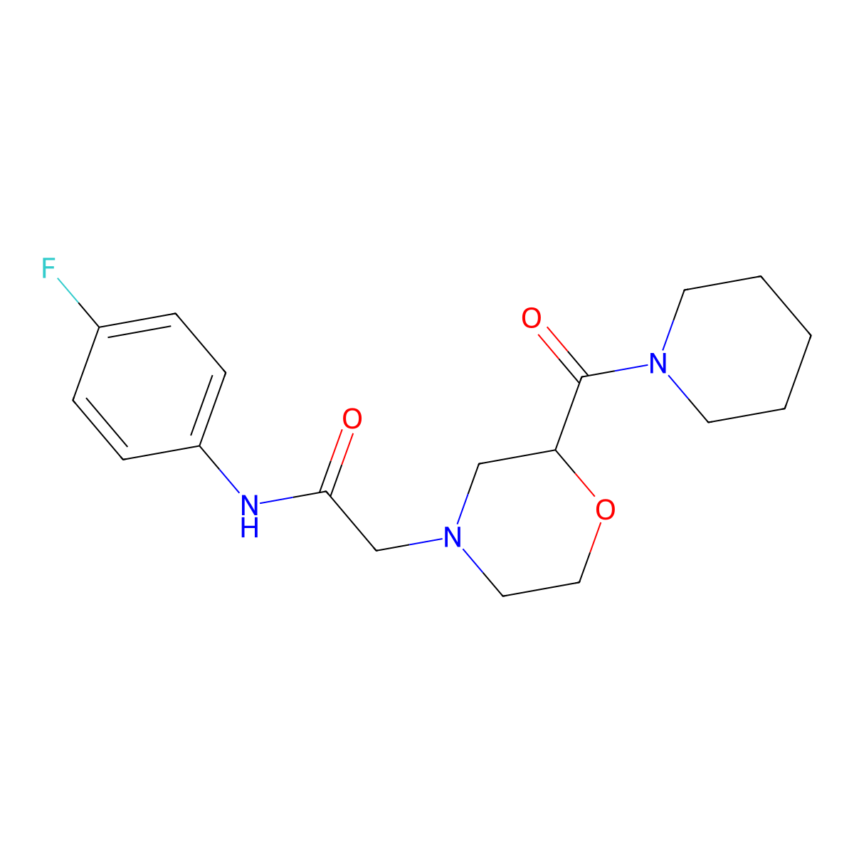 N-(4-fluorophenyl)-2-[2-(piperidine-1-carbonyl)morpholin-4-yl]acetamide molecular structure, CAS 2742029-64-5