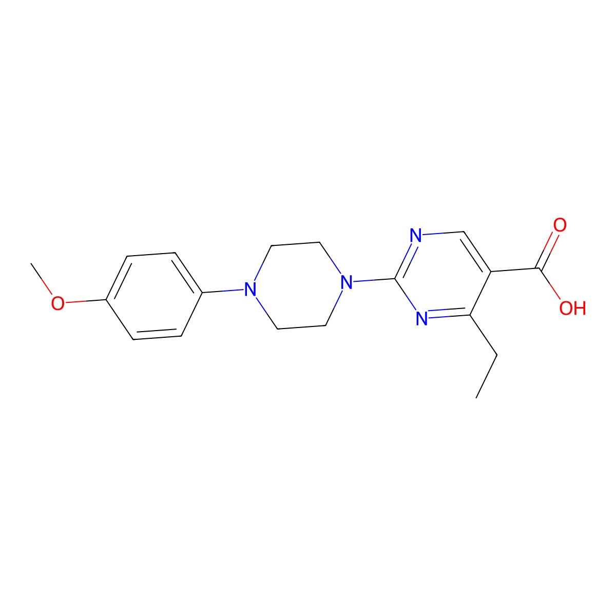 4-Ethyl-2-[4-(4-methoxyphenyl)piperazin-1-yl]pyrimidine-5-carboxylic acid molecular structure, CAS 2742029-66-7