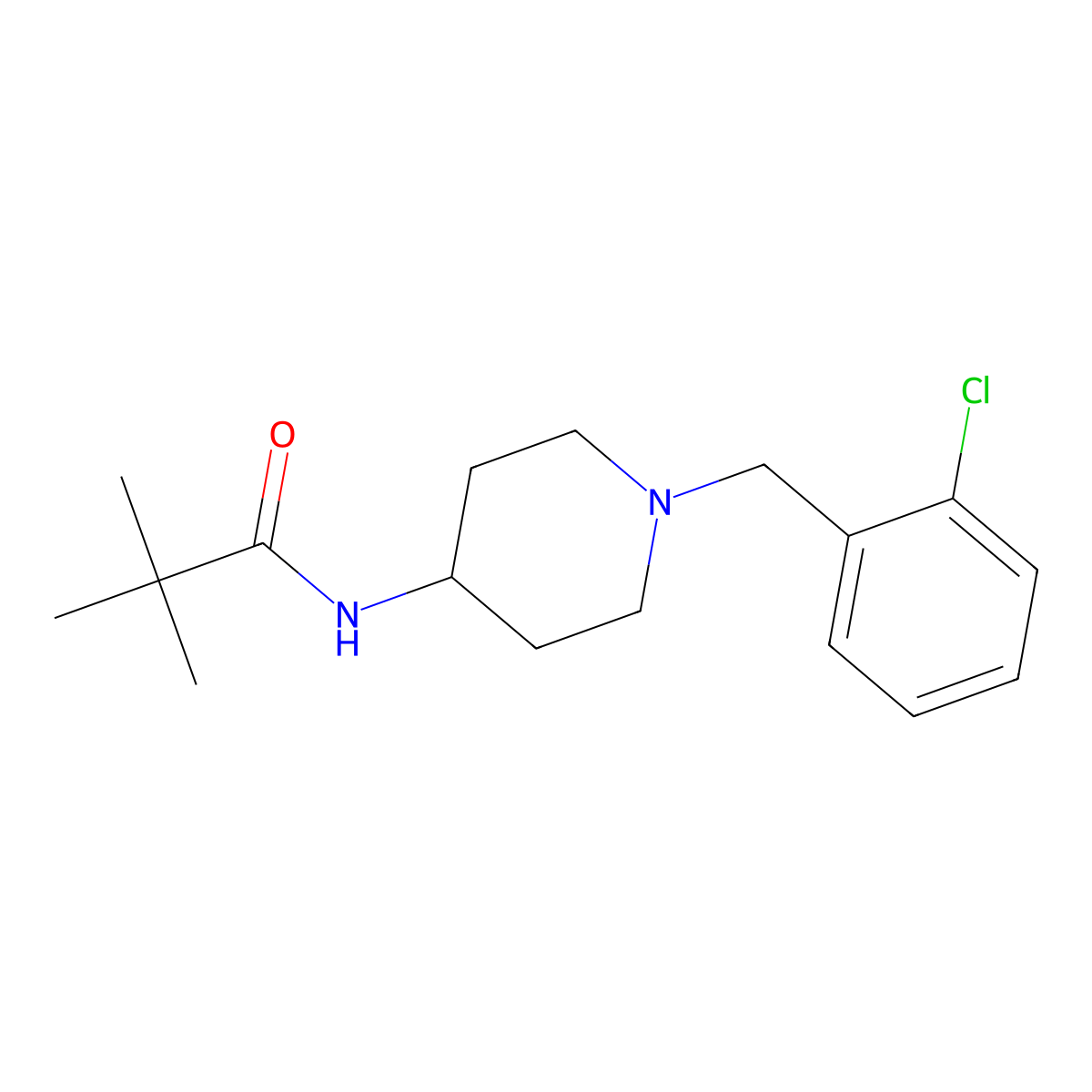 N-{1-[(2-chlorophenyl)methyl]piperidin-4-yl}-2,2-dimethylpropanamide molecular structure, CAS 2742029-81-6