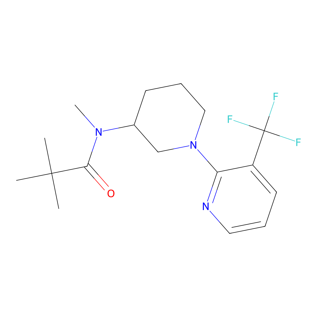 N,2,2-trimethyl-N-{1-[3-(trifluoromethyl)pyridin-2-yl]piperidin-3-yl}propanamide molecular structure, CAS 2742029-87-2