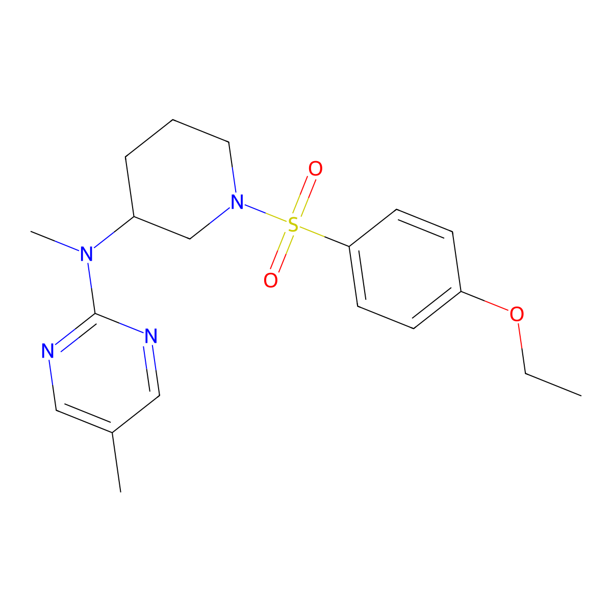 N-[1-(4-ethoxybenzenesulfonyl)piperidin-3-yl]-N,5-dimethylpyrimidin-2-amine molecular structure, CAS 2742029-97-4