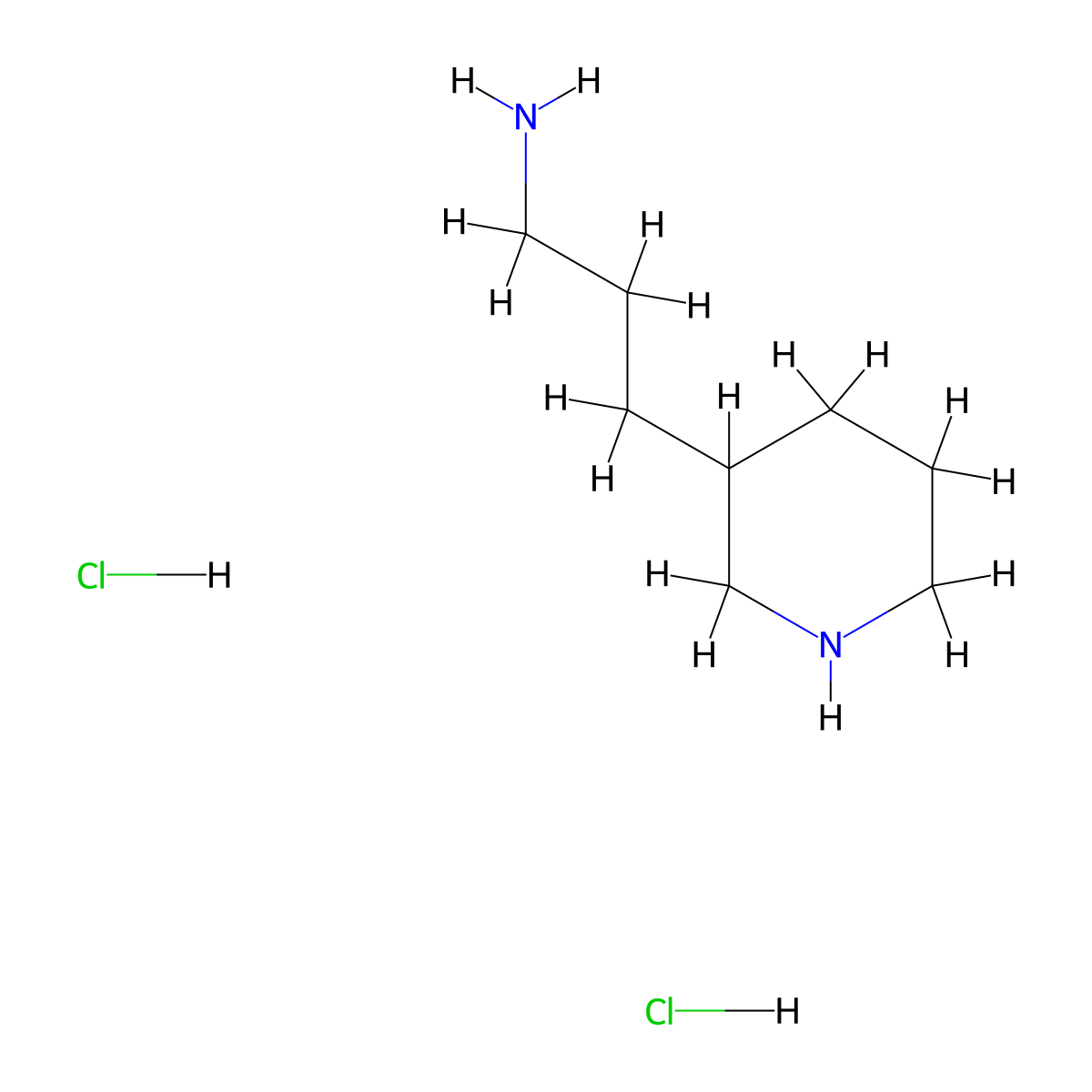3-(Piperidin-3-yl)propan-1-amine dihydrochloride molecular structure, CAS 2742030-00-6