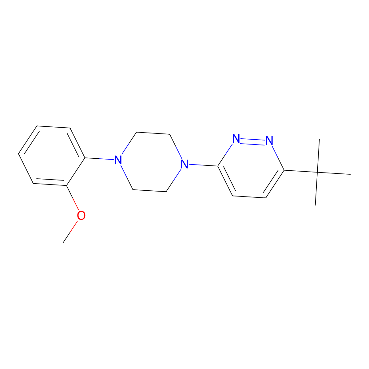 3-Tert-butyl-6-[4-(2-methoxyphenyl)piperazin-1-yl]pyridazine molecular structure, CAS 2742030-03-9