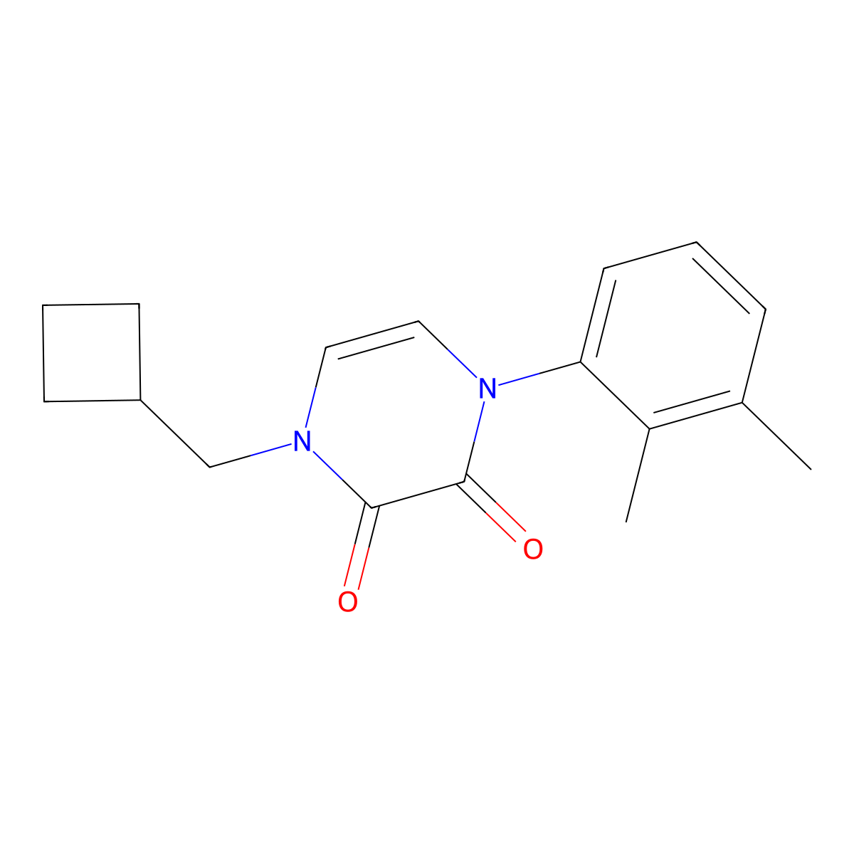 1-(Cyclobutylmethyl)-4-(2,3-dimethylphenyl)-1,2,3,4-tetrahydropyrazine-2,3-dione molecular structure, CAS 2742030-05-1