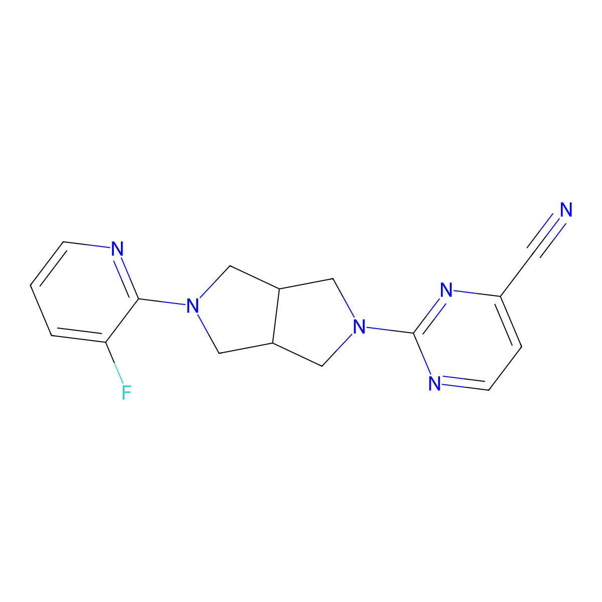 2-[5-(3-Fluoropyridin-2-yl)-octahydropyrrolo[3,4-c]pyrrol-2-yl]pyrimidine-4-carbonitrile molecular structure, CAS 2742030-19-7