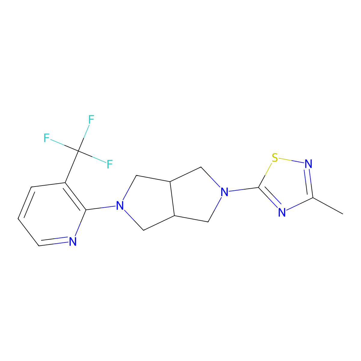 2-[5-(3-Methyl-1,2,4-thiadiazol-5-yl)-octahydropyrrolo[3,4-c]pyrrol-2-yl]-3-(trifluoromethyl)pyridine molecular structure, CAS 2742030-23-3