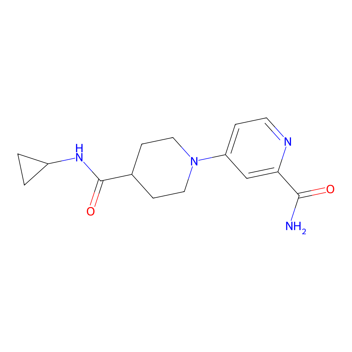 4-[4-(Cyclopropylcarbamoyl)piperidin-1-yl]pyridine-2-carboxamide molecular structure, CAS 2742030-30-2