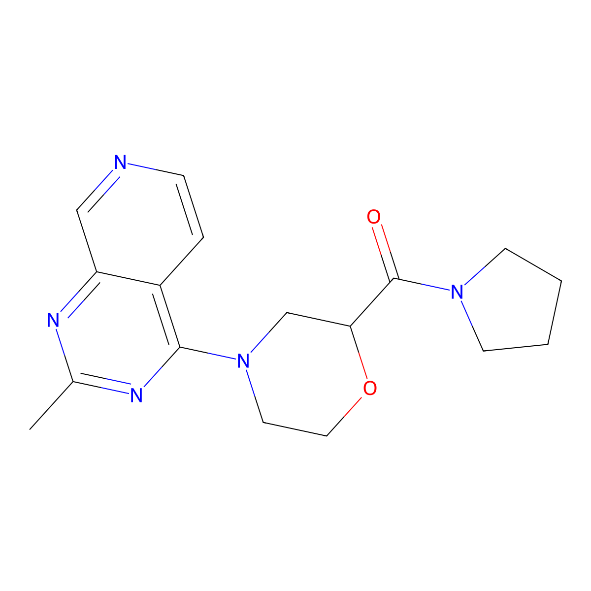 4-{2-Methylpyrido[3,4-d]pyrimidin-4-yl}-2-(pyrrolidine-1-carbonyl)morpholine molecular structure, CAS 2742030-53-9
