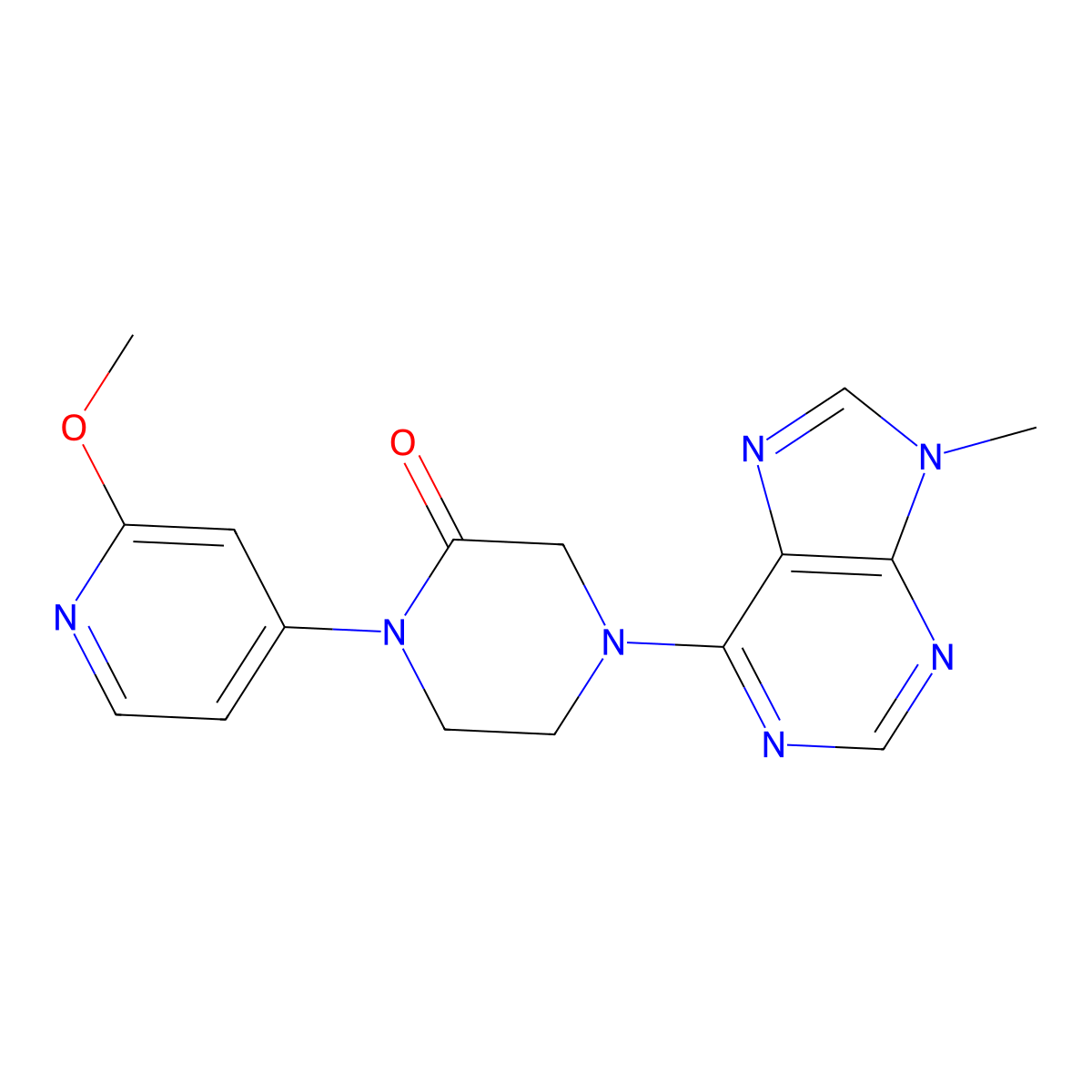 1-(2-methoxypyridin-4-yl)-4-(9-methyl-9H-purin-6-yl)piperazin-2-one molecular structure, CAS 2742030-55-1