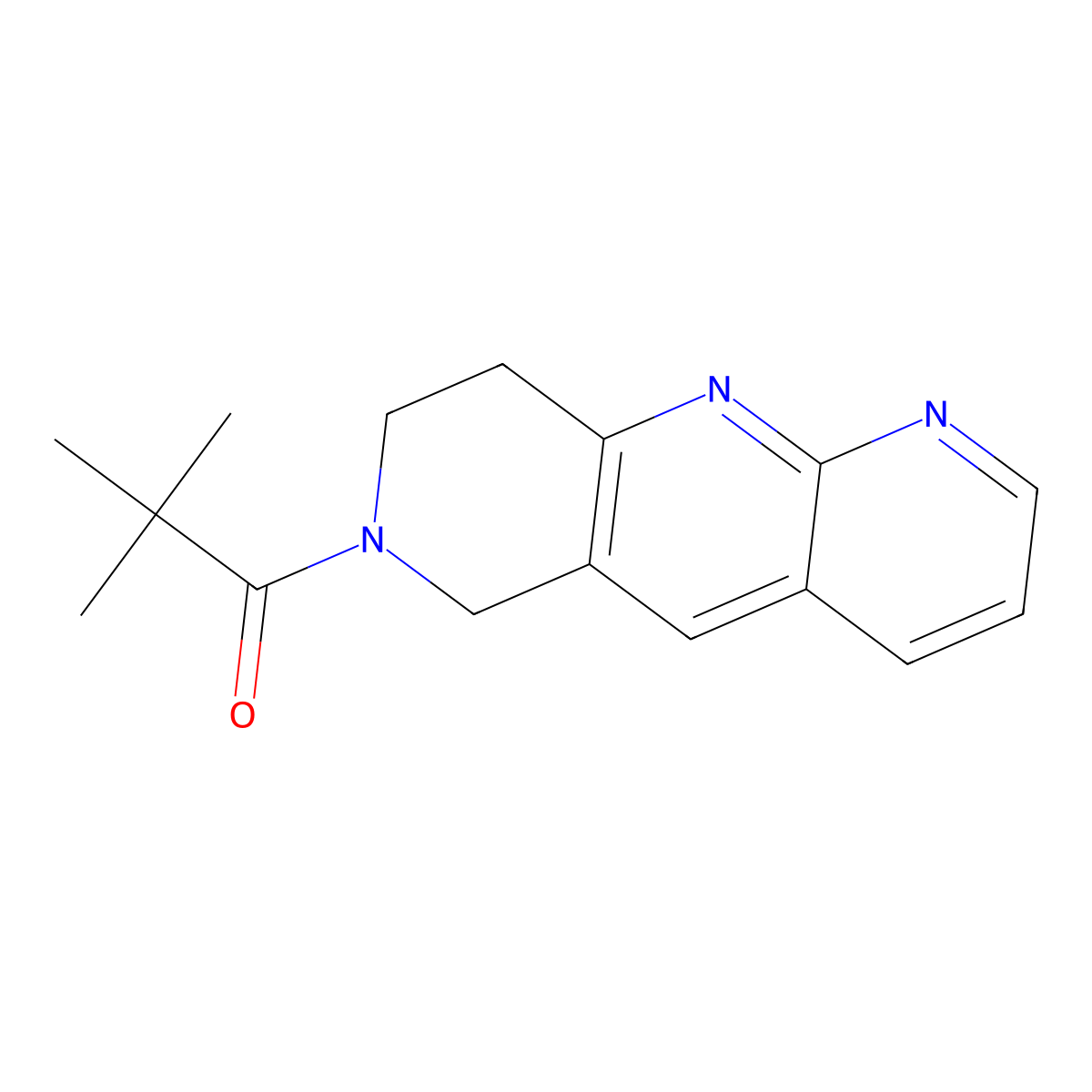 2,2-dimethyl-1-{6H,7H,8H,9H-pyrido[2,3-b]1,6-naphthyridin-7-yl}propan-1-one molecular structure, CAS 2742030-56-2
