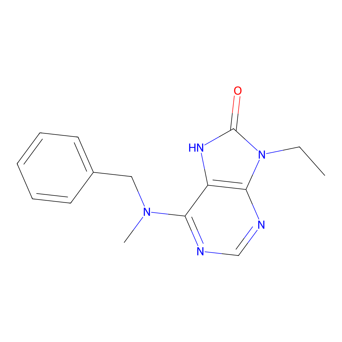 6-[benzyl(methyl)amino]-9-ethyl-8,9-dihydro-7H-purin-8-one molecular structure, CAS 2742030-61-9