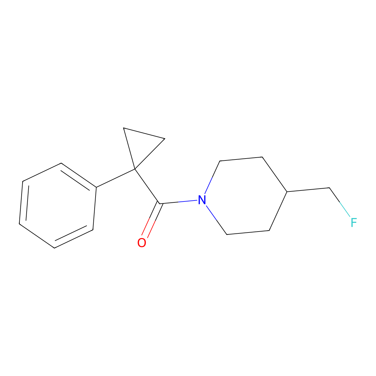 4-(Fluoromethyl)-1-(1-phenylcyclopropanecarbonyl)piperidine molecular structure, CAS 2742030-64-2