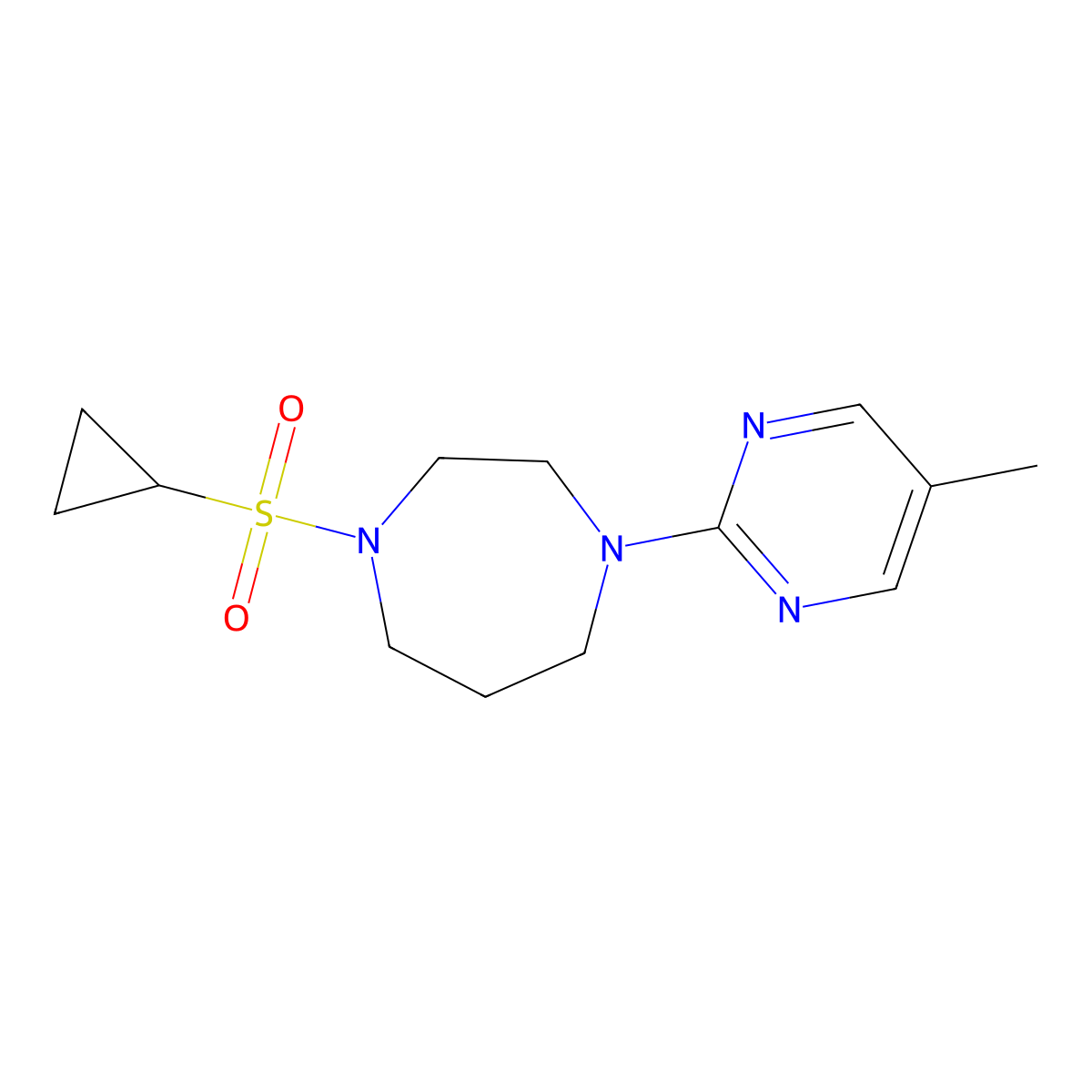 1-(Cyclopropanesulfonyl)-4-(5-methylpyrimidin-2-yl)-1,4-diazepane molecular structure, CAS 2742030-68-6