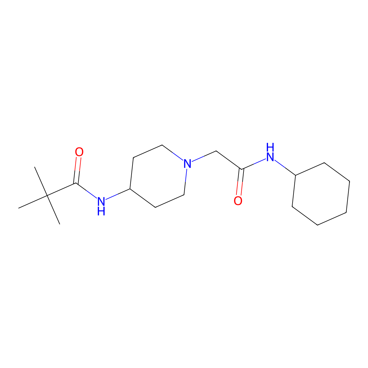 N-{1-[(cyclohexylcarbamoyl)methyl]piperidin-4-yl}-2,2-dimethylpropanamide molecular structure, CAS 2742030-82-4