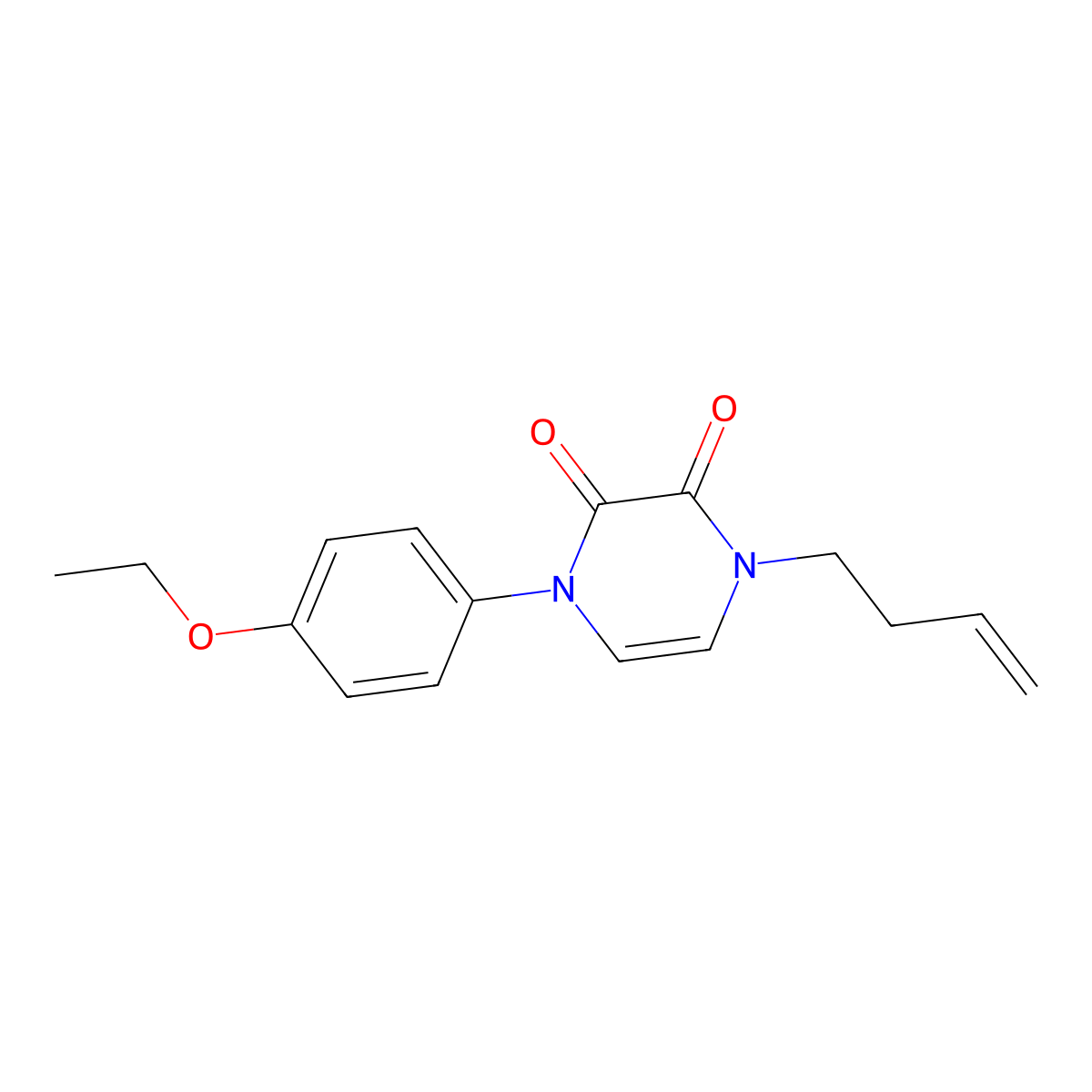 1-(But-3-en-1-yl)-4-(4-ethoxyphenyl)-1,2,3,4-tetrahydropyrazine-2,3-dione molecular structure, CAS 2742030-91-5