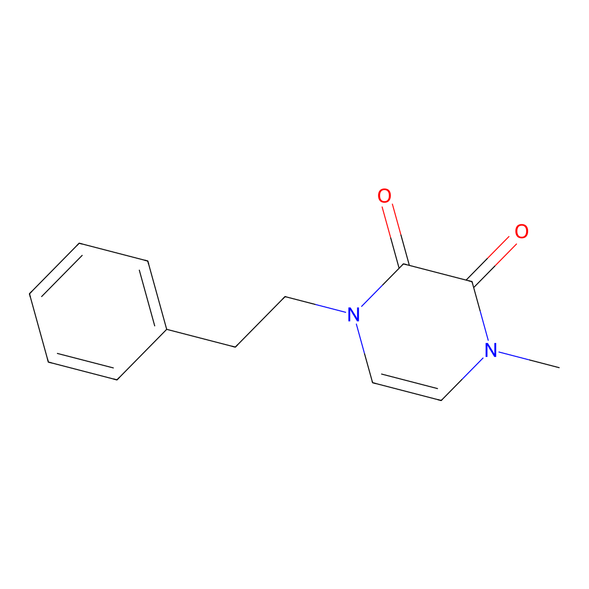 1-Methyl-4-(2-phenylethyl)-1,2,3,4-tetrahydropyrazine-2,3-dione molecular structure, CAS 2742030-96-0