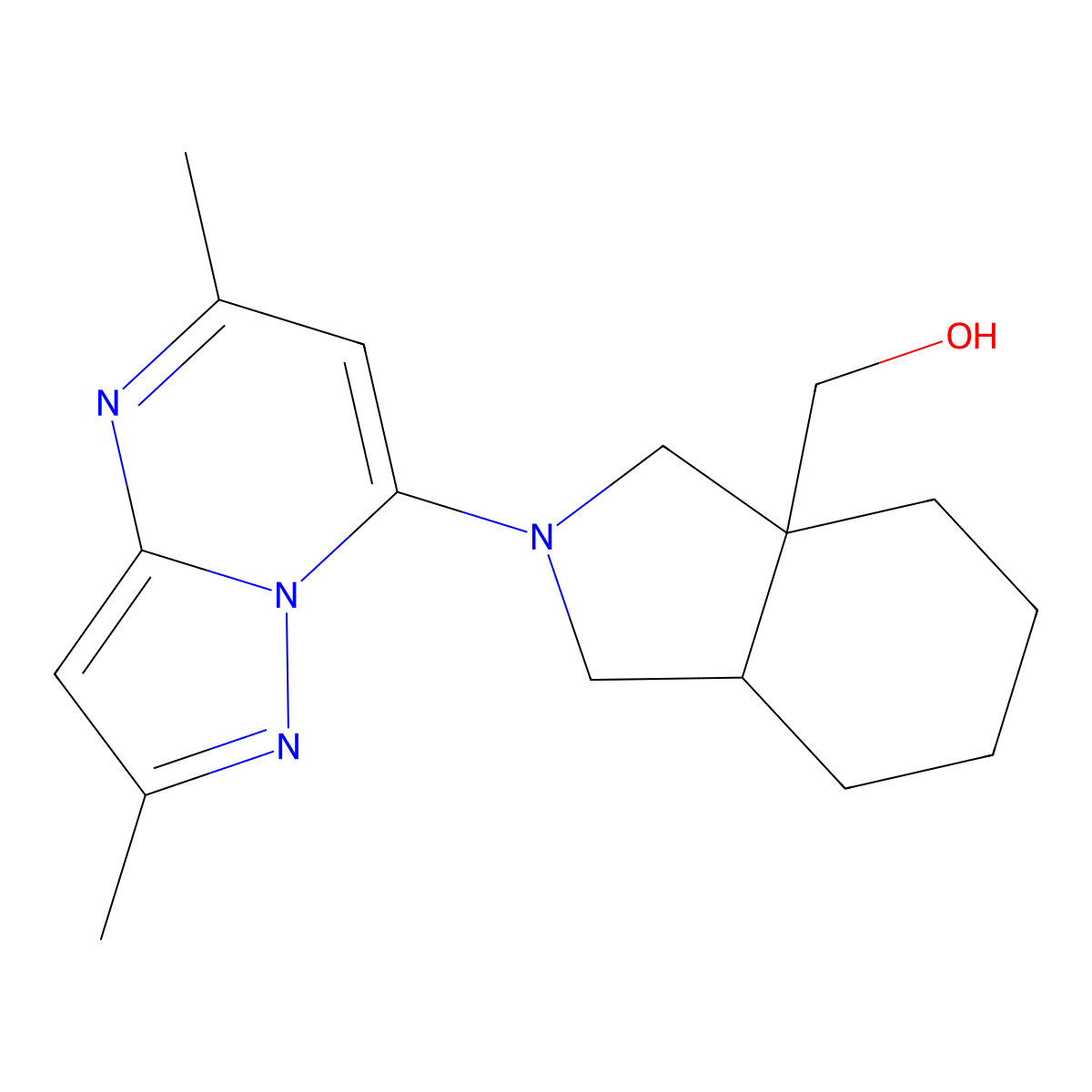 (2-{2,5-dimethylpyrazolo[1,5-a]pyrimidin-7-yl}-octahydro-1H-isoindol-3a-yl)methanol molecular structure, CAS 2742031-03-2