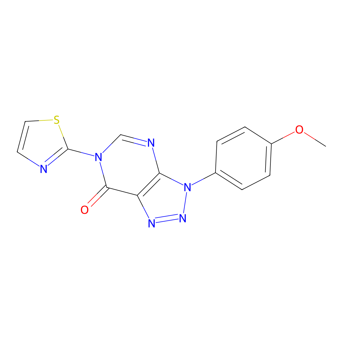 3-(4-methoxyphenyl)-6-(1,3-thiazol-2-yl)-3H,6H,7H-[1,2,3]triazolo[4,5-d]pyrimidin-7-one molecular structure, CAS 2742031-05-4