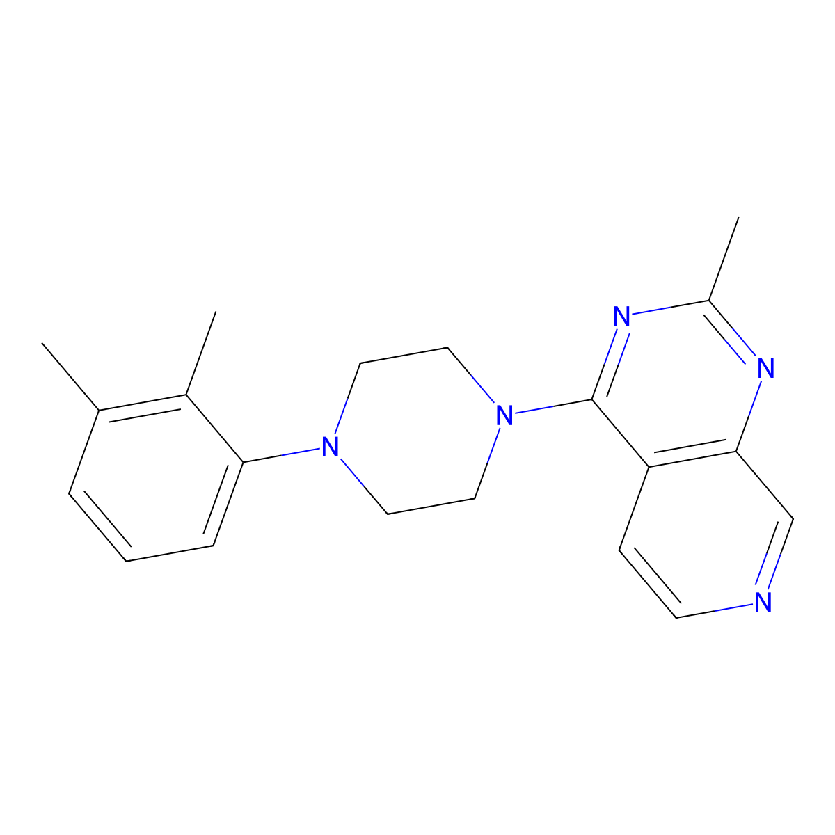 1-(2,3-Dimethylphenyl)-4-{2-methylpyrido[3,4-d]pyrimidin-4-yl}piperazine molecular structure, CAS 2742031-06-5