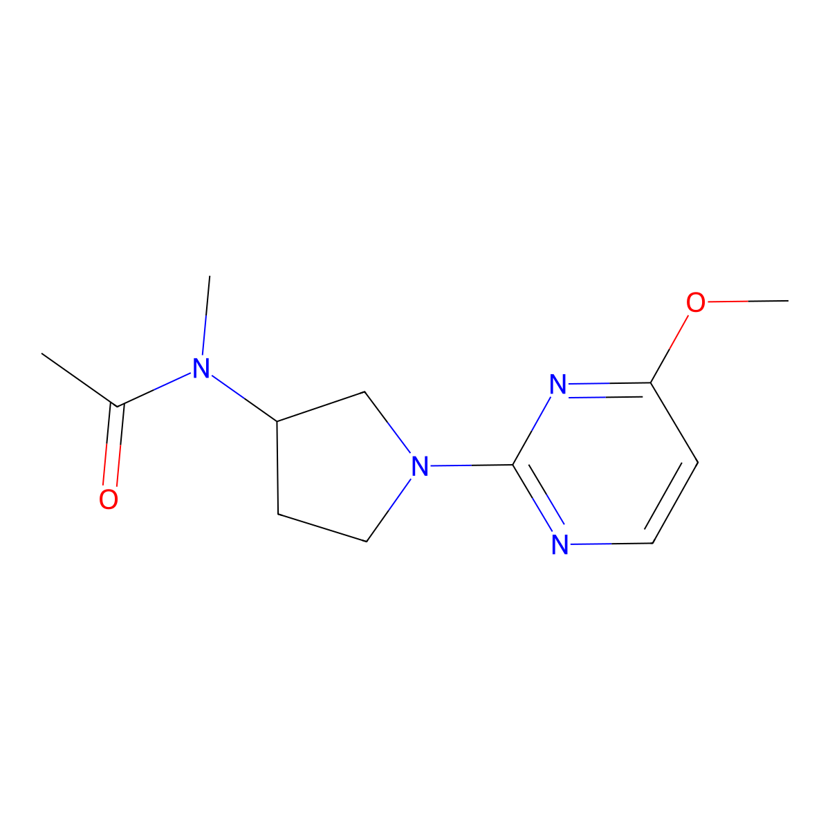 N-[1-(4-methoxypyrimidin-2-yl)pyrrolidin-3-yl]-N-methylacetamide molecular structure, CAS 2742031-10-1