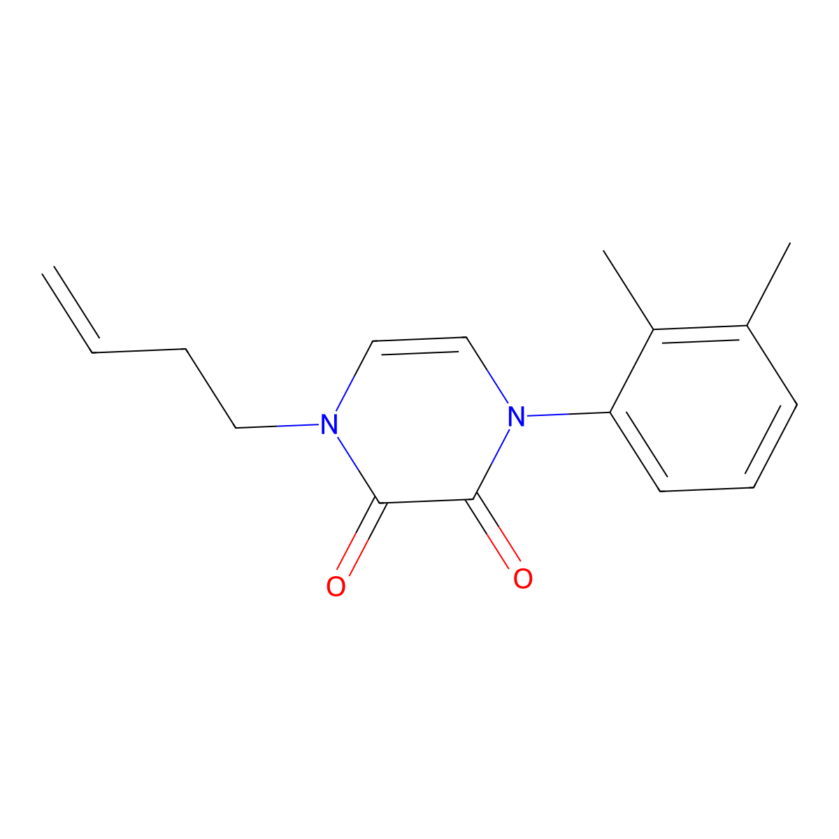 1-(But-3-en-1-yl)-4-(2,3-dimethylphenyl)-1,2,3,4-tetrahydropyrazine-2,3-dione molecular structure, CAS 2742031-13-4