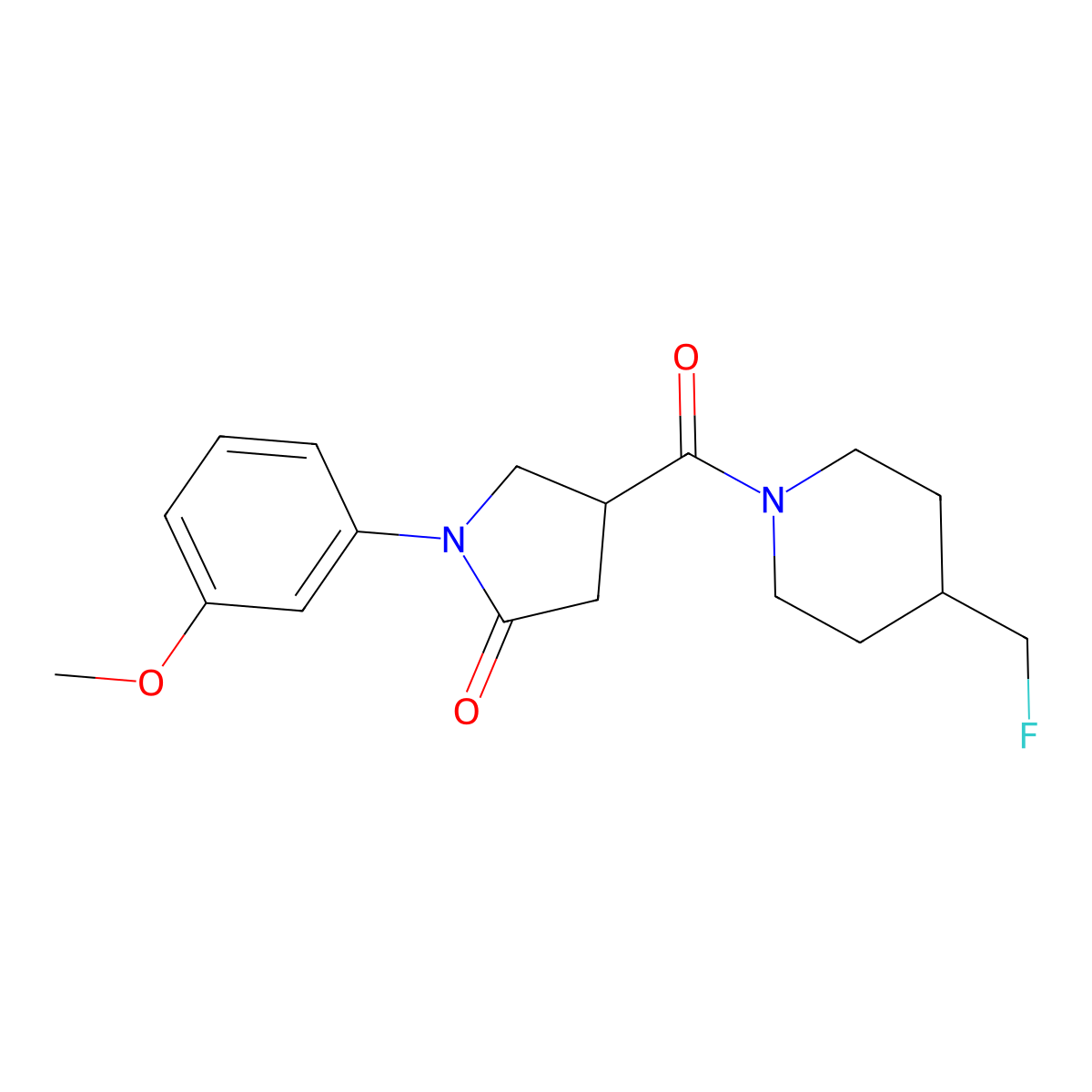 4-[4-(Fluoromethyl)piperidine-1-carbonyl]-1-(3-methoxyphenyl)pyrrolidin-2-one molecular structure, CAS 2742031-21-4