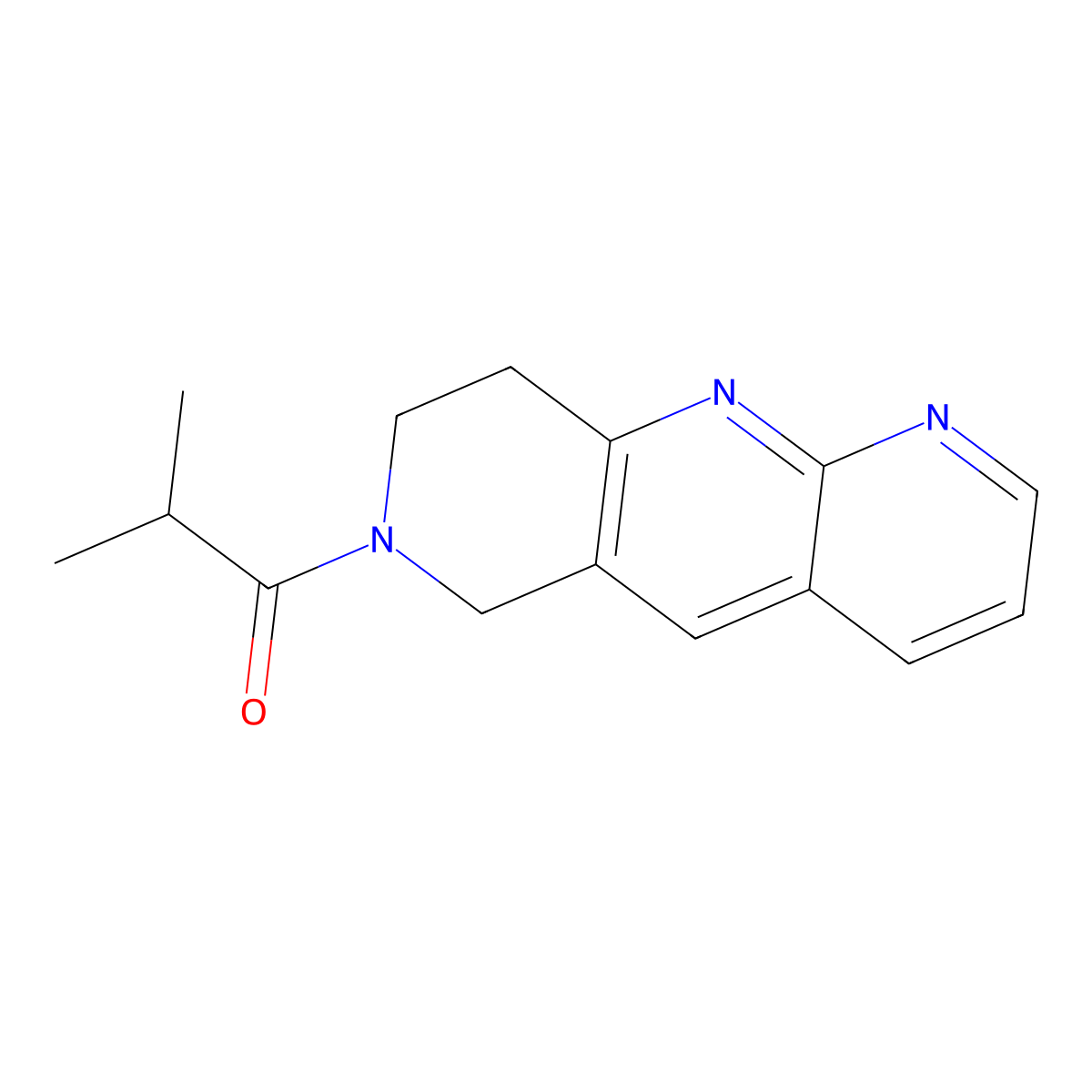 2-methyl-1-{6H,7H,8H,9H-pyrido[2,3-b]1,6-naphthyridin-7-yl}propan-1-one molecular structure, CAS 2742031-22-5