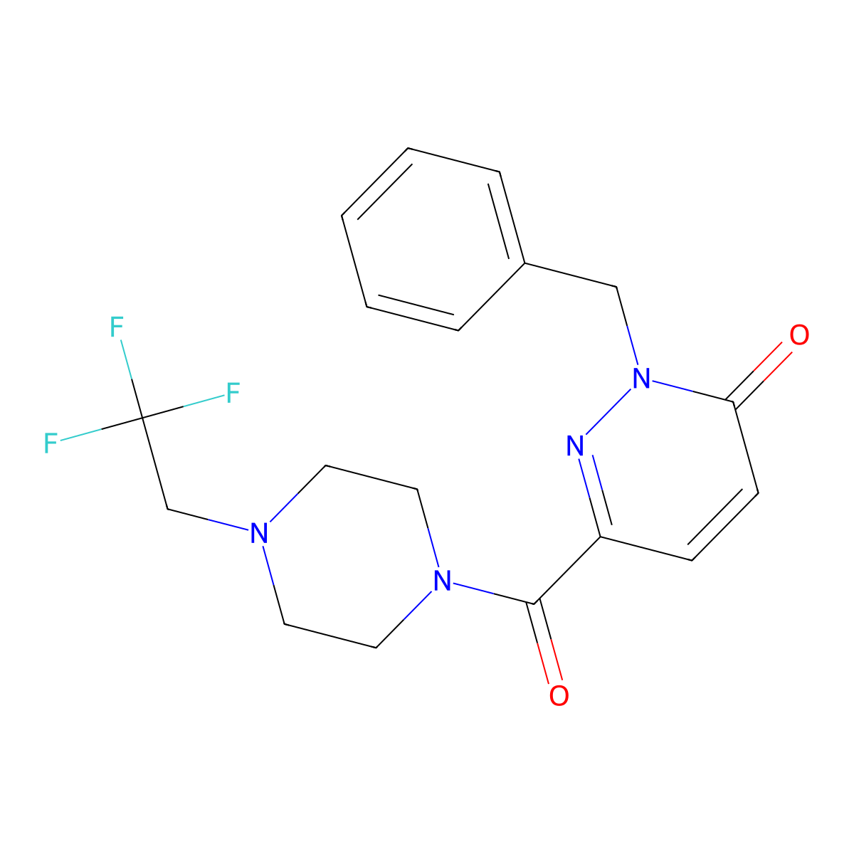 2-Benzyl-6-[4-(2,2,2-trifluoroethyl)piperazine-1-carbonyl]-2,3-dihydropyridazin-3-one molecular structure, CAS 2742031-27-0