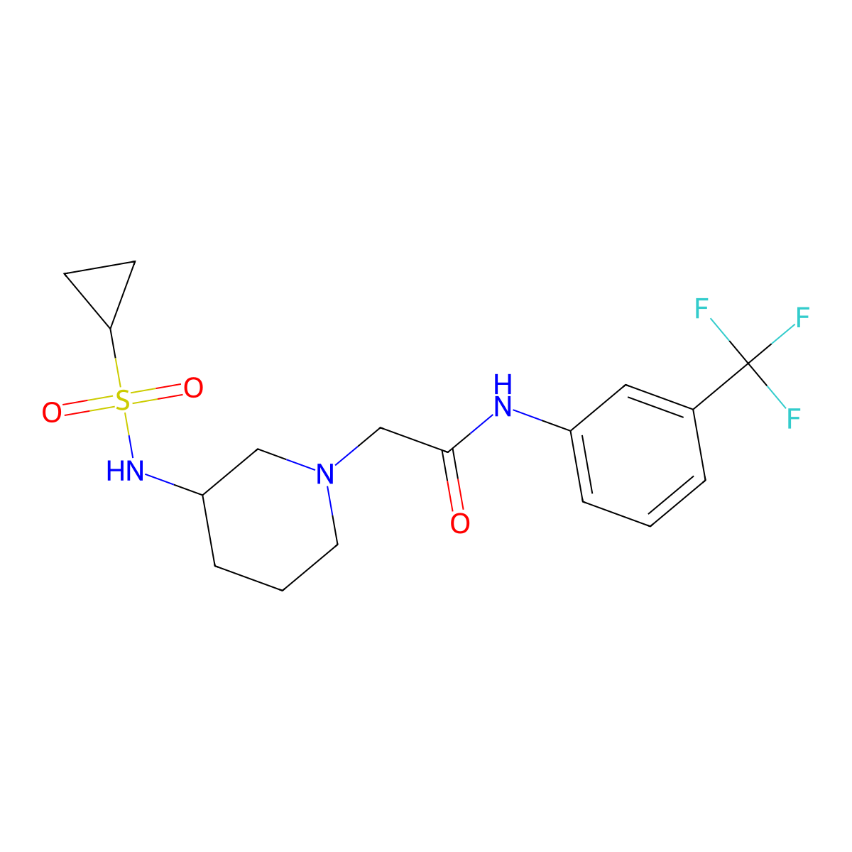 2-[3-(cyclopropylsulfonylamino)piperidin-1-yl]-N-[3-(fluoromethyl)phenyl]acetamide molecular structure, CAS 2742031-39-4