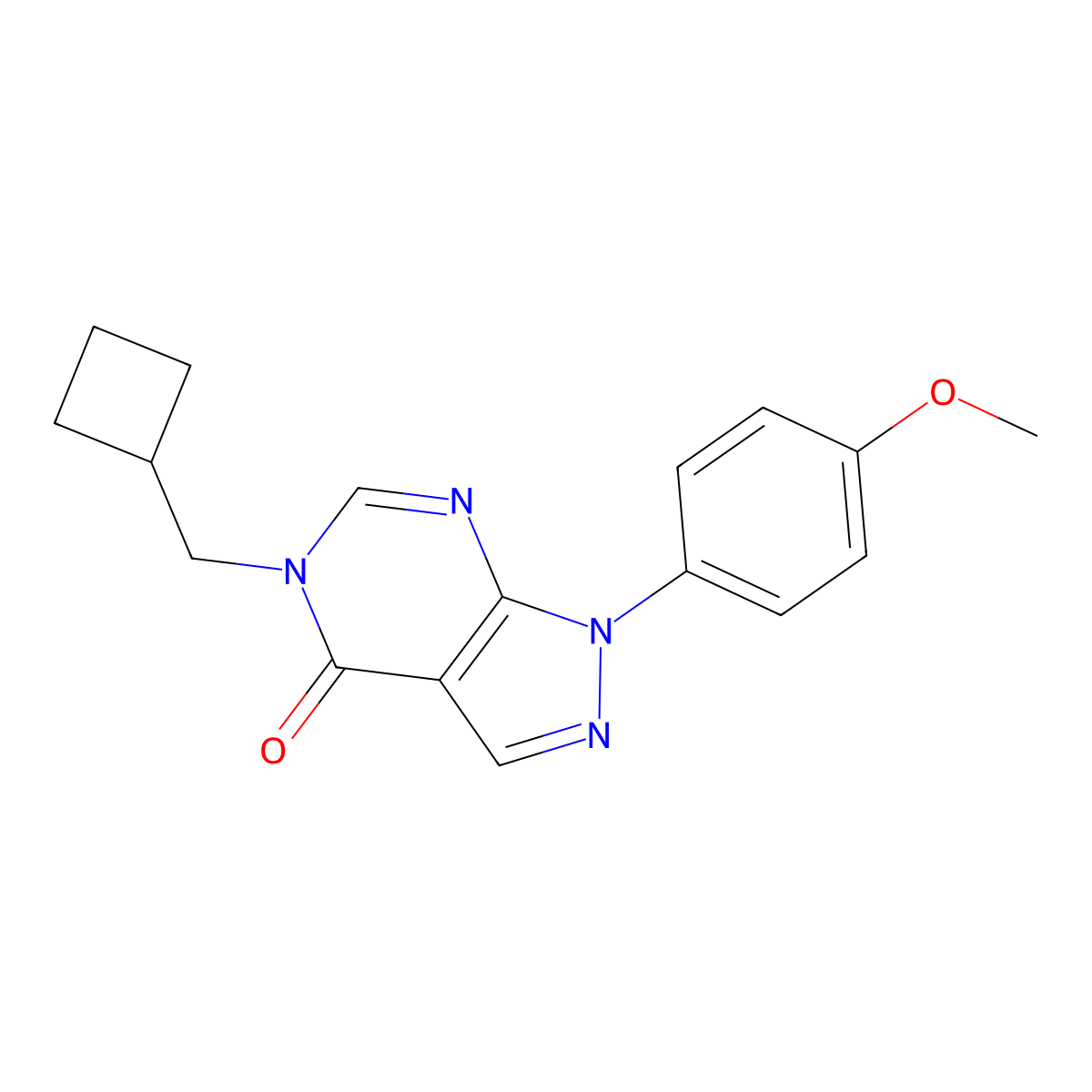 5-(cyclobutylmethyl)-1-(4-methoxyphenyl)-1H,4H,5H-pyrazolo[3,4-d]pyrimidin-4-one molecular structure, CAS 2742031-41-8