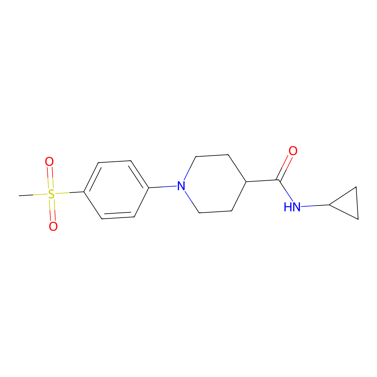 N-cyclopropyl-1-(4-methanesulfonylphenyl)piperidine-4-carboxamide molecular structure, CAS 2742031-53-2