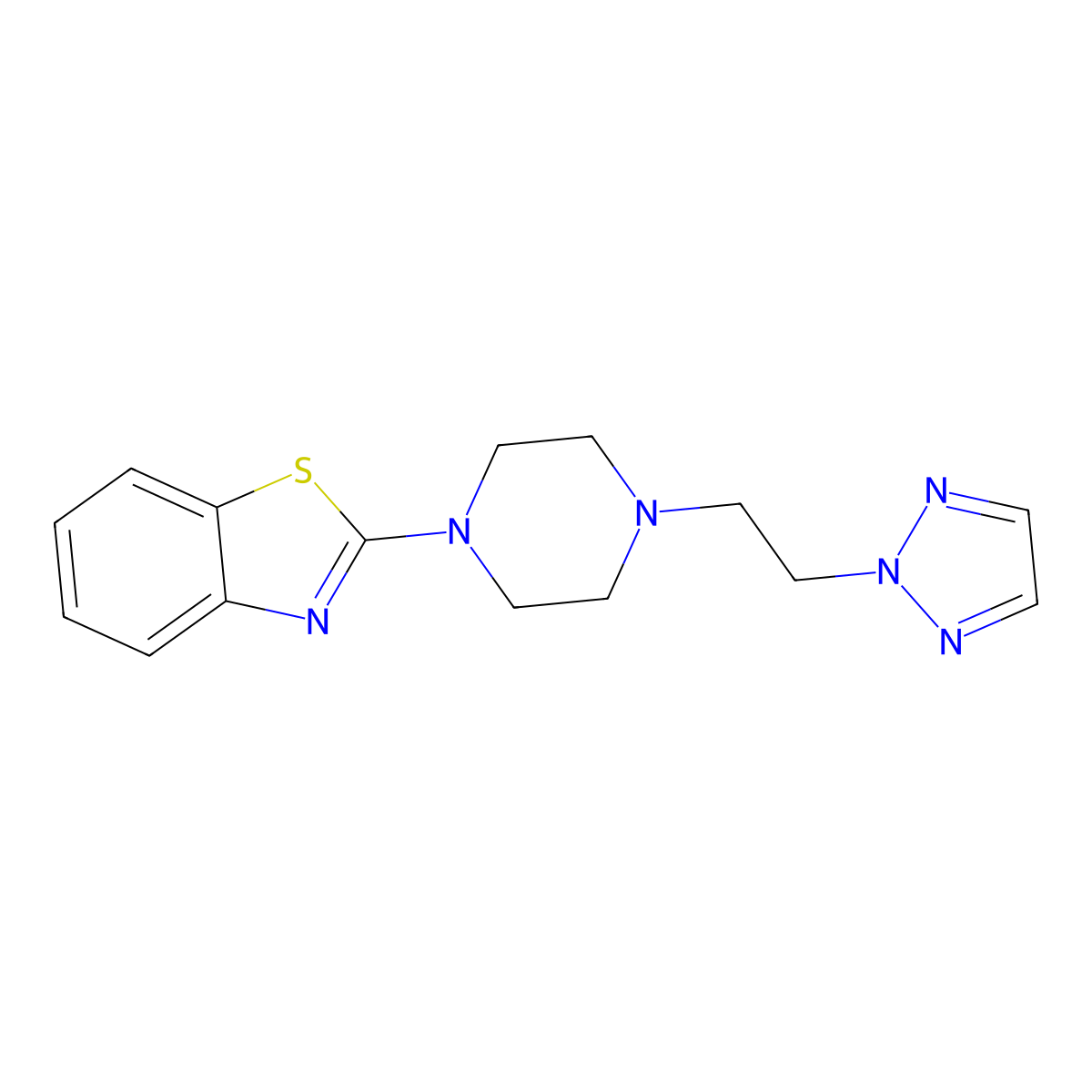 2-{4-[2-(2H-1,2,3-triazol-2-yl)ethyl]piperazin-1-yl}-1,3-benzothiazole molecular structure, CAS 2742031-55-4