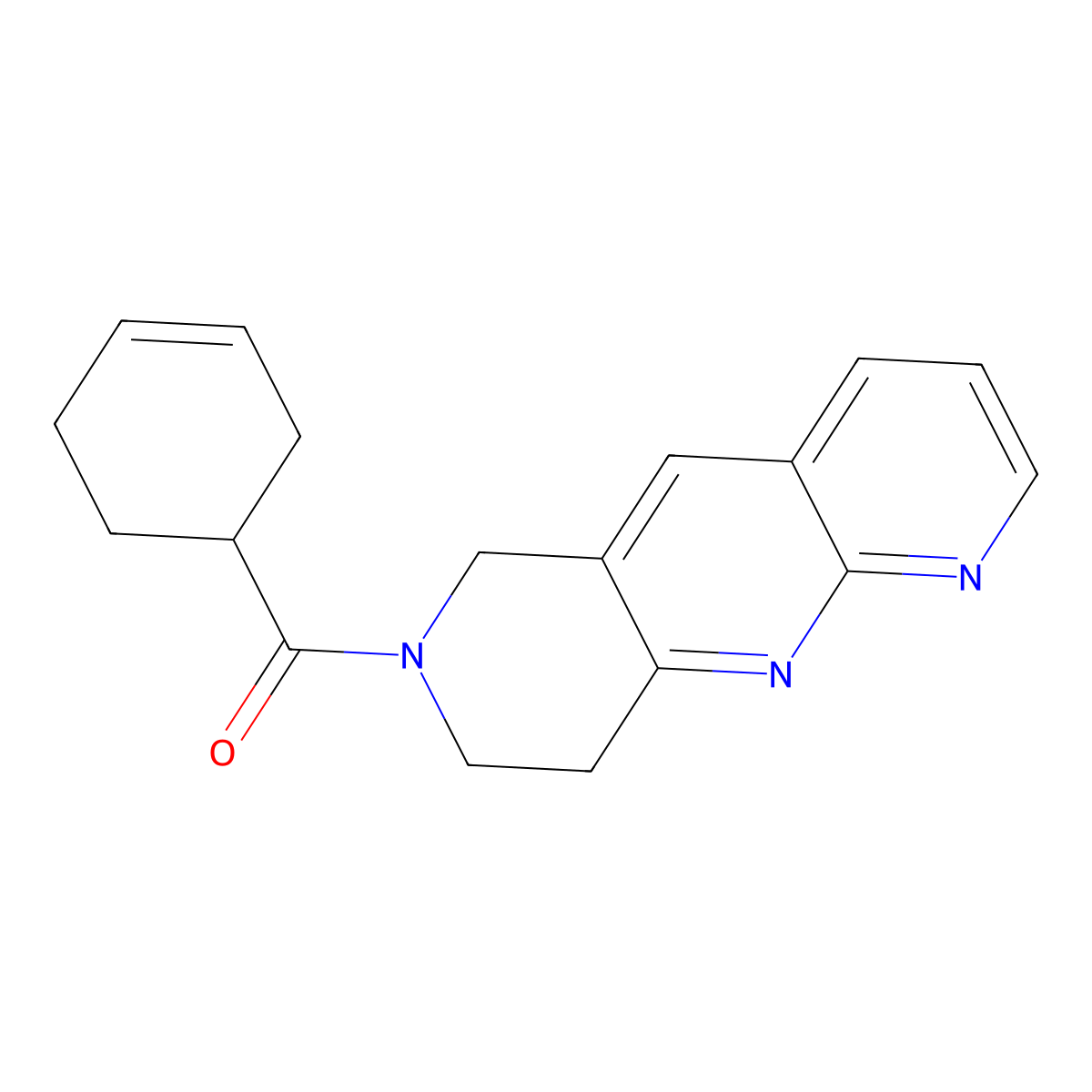 7-(cyclohex-3-ene-1-carbonyl)-6H,7H,8H,9H-pyrido[2,3-b]1,6-naphthyridine molecular structure, CAS 2742031-57-6