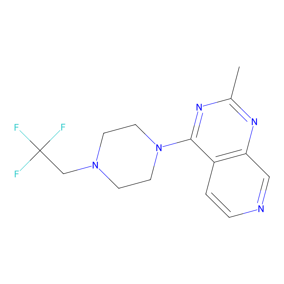 1-{2-Methylpyrido[3,4-d]pyrimidin-4-yl}-4-(2,2,2-trifluoroethyl)piperazine molecular structure, CAS 2742031-88-3