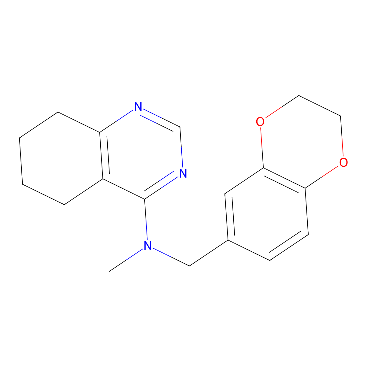 N-[(2,3-dihydro-1,4-benzodioxin-6-yl)methyl]-N-methyl-5,6,7,8-tetrahydroquinazolin-4-amine molecular structure, CAS 2742031-92-9