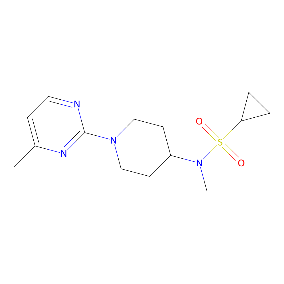 N-methyl-N-[1-(4-methylpyrimidin-2-yl)piperidin-4-yl]cyclopropanesulfonamide molecular structure, CAS 2742031-96-3