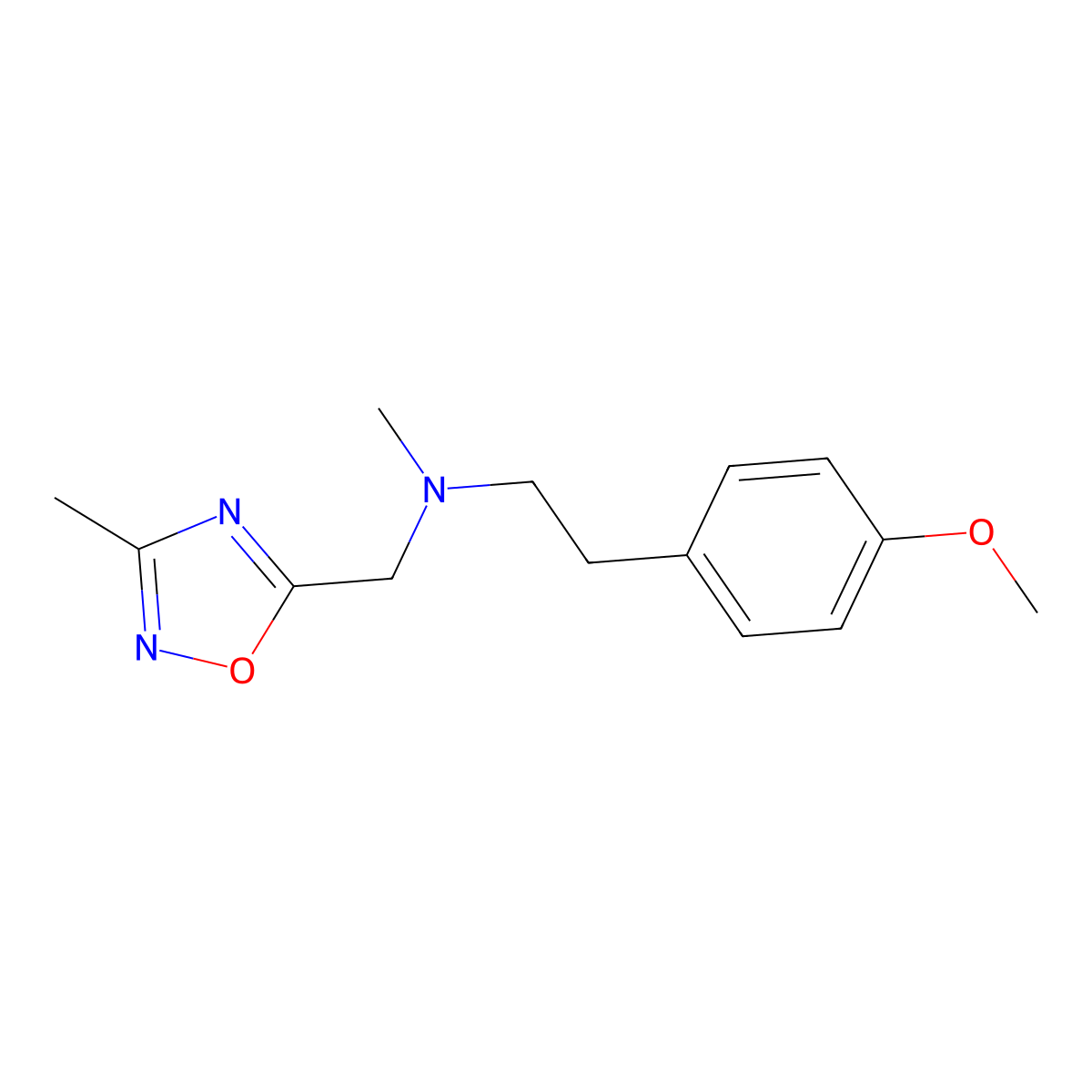 [2-(4-Methoxyphenyl)ethyl](methyl)[(3-methyl-1,2,4-oxadiazol-5-yl)methyl]amine molecular structure, CAS 2742032-00-2