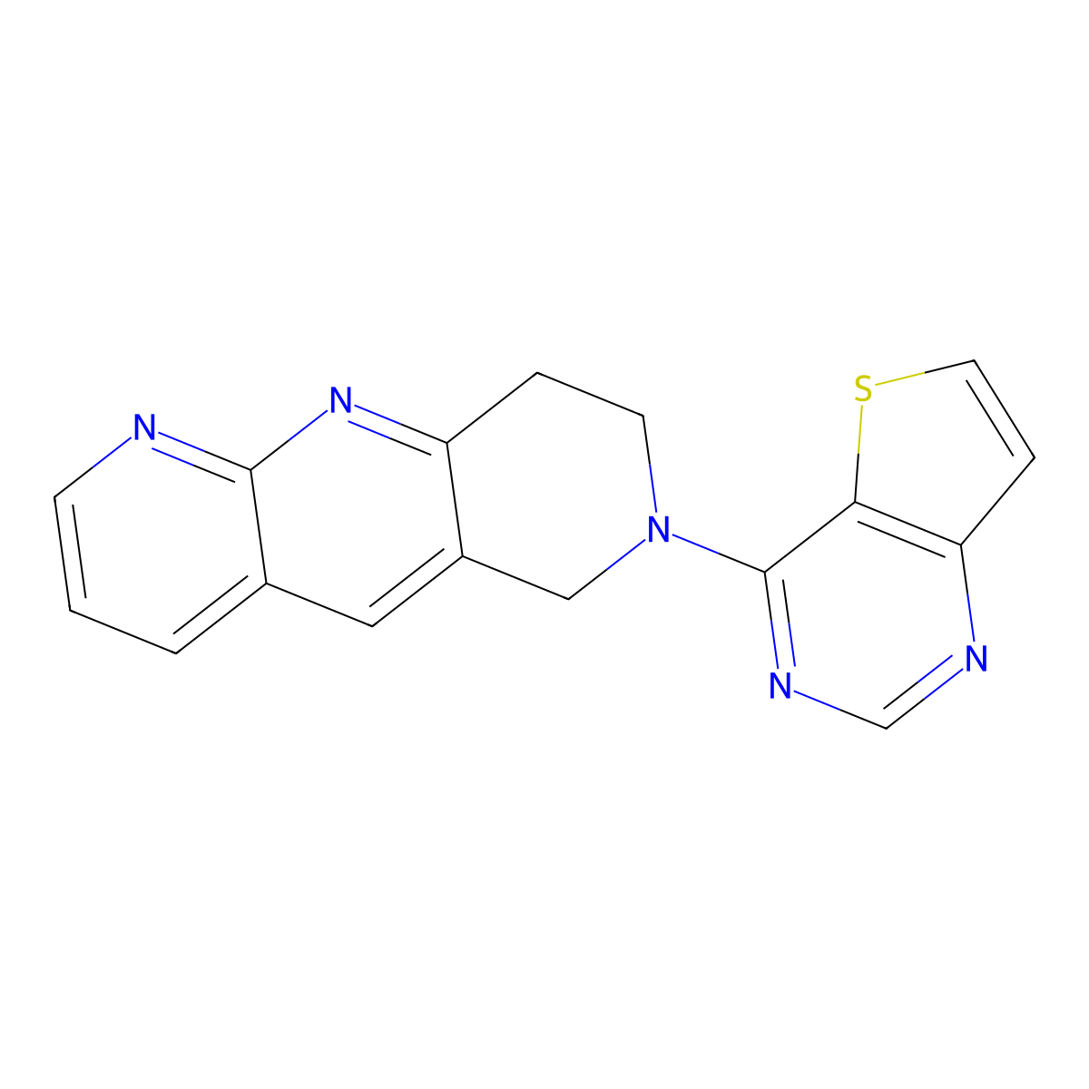 4-{6H,7H,8H,9H-pyrido[2,3-b]1,6-naphthyridin-7-yl}thieno[3,2-d]pyrimidine molecular structure, CAS 2742032-06-8