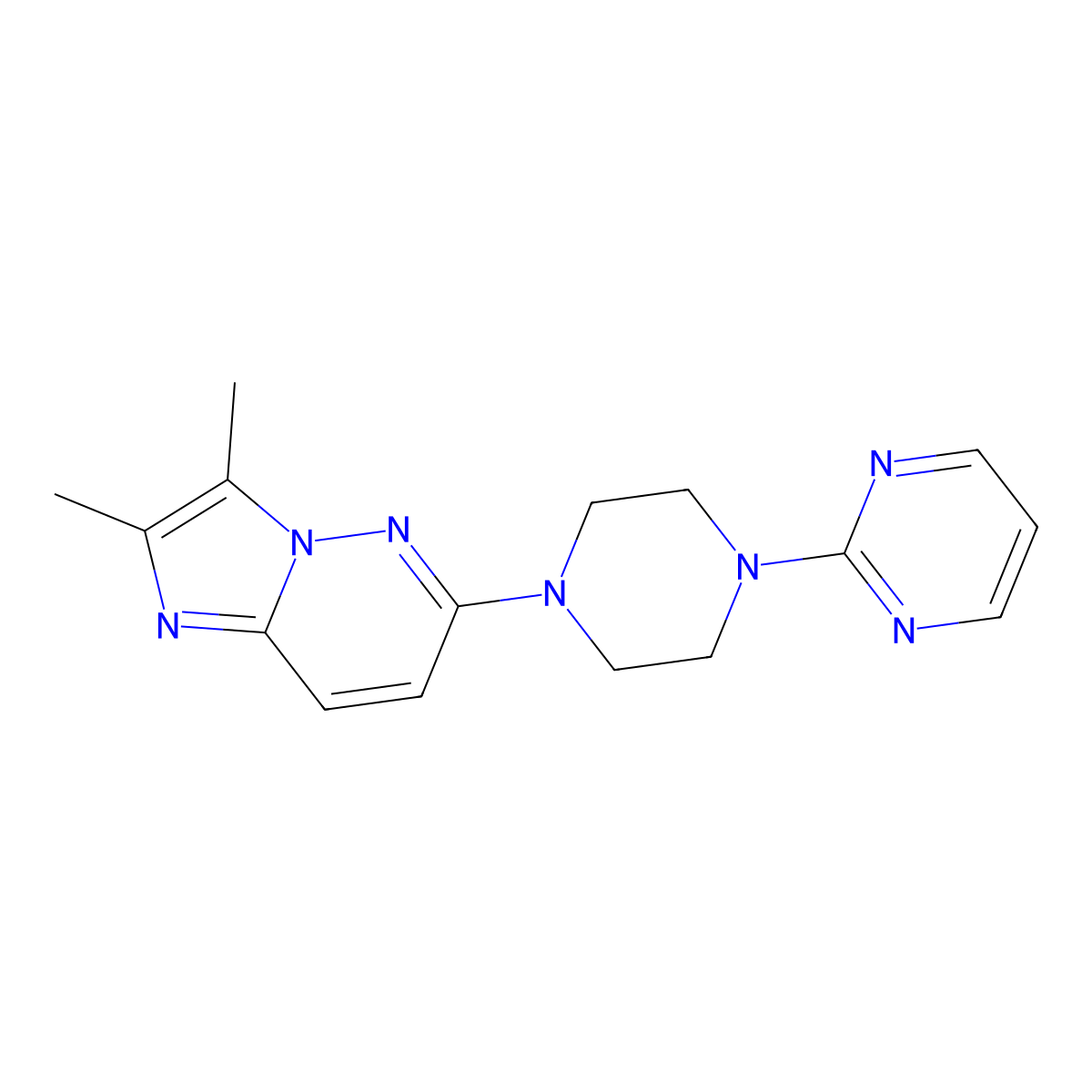 2-(4-{2,3-Dimethylimidazo[1,2-b]pyridazin-6-yl}piperazin-1-yl)pyrimidine molecular structure, CAS 2742032-09-1