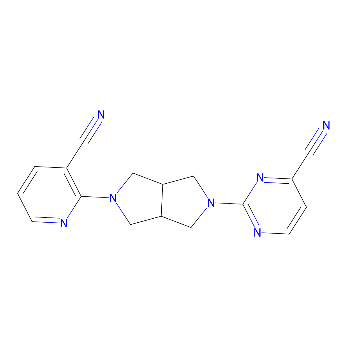 2-[5-(3-Cyanopyridin-2-yl)-octahydropyrrolo[3,4-c]pyrrol-2-yl]pyrimidine-4-carbonitrile molecular structure, CAS 2742032-11-5