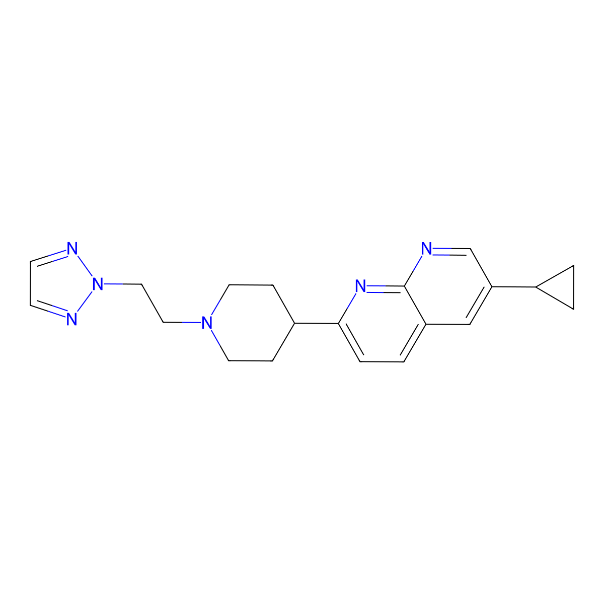 6-cyclopropyl-2-{1-[2-(2H-1,2,3-triazol-2-yl)ethyl]piperidin-4-yl}-1,8-naphthyridine molecular structure, CAS 2742032-16-0