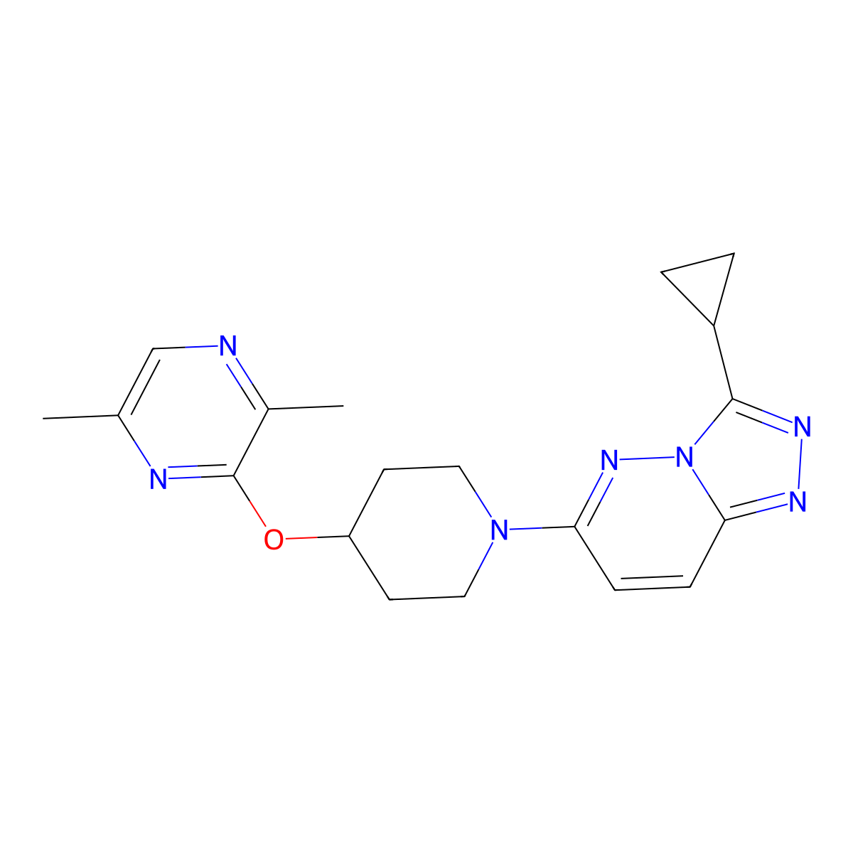 3-[(1-{3-Cyclopropyl-[1,2,4]triazolo[4,3-b]pyridazin-6-yl}piperidin-4-yl)oxy]-2,5-dimethylpyrazine molecular structure, CAS 2742032-23-9
