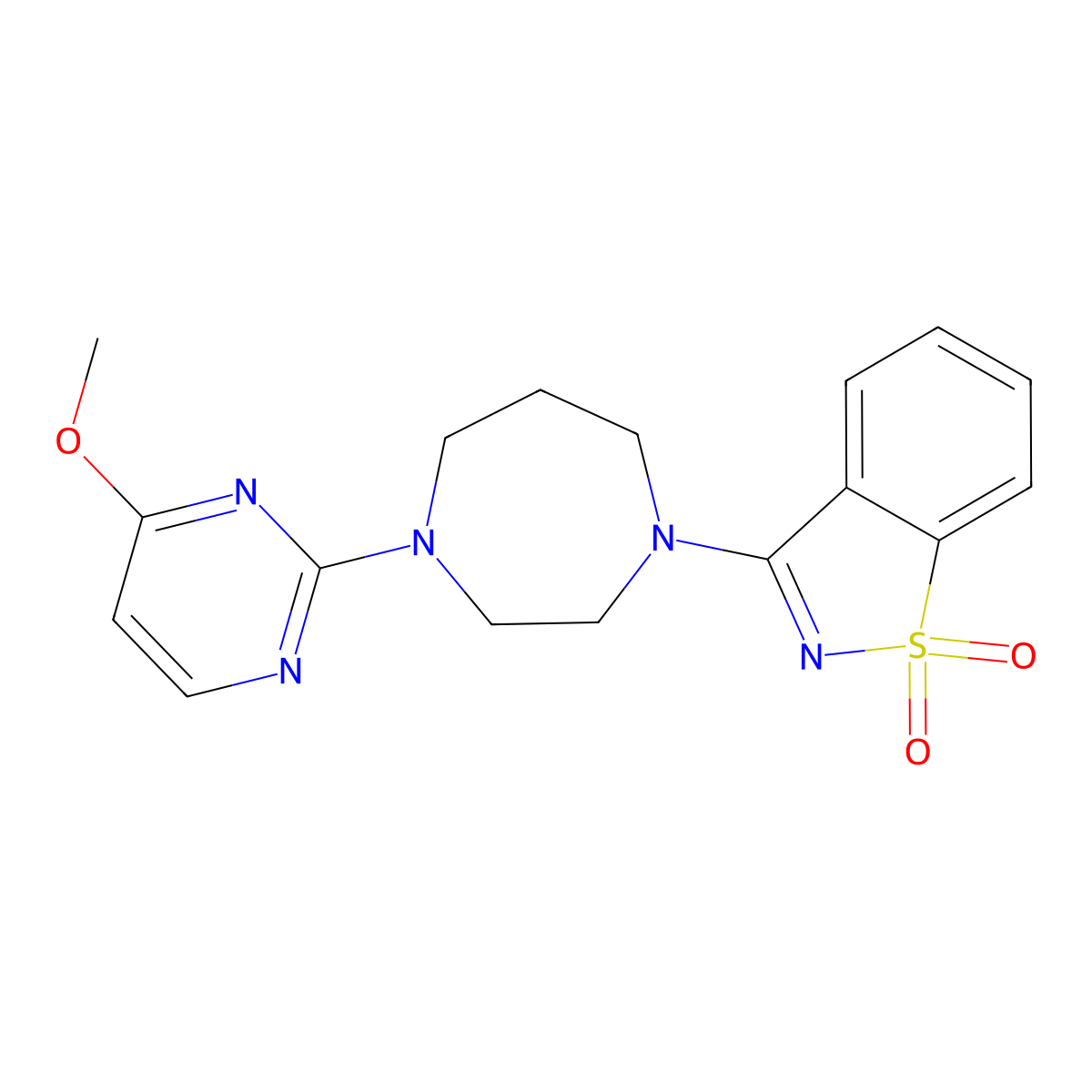 3-[4-(4-Methoxypyrimidin-2-yl)-1,4-diazepan-1-yl]-1,2-benzothiazole 1,1-dioxide molecular structure, CAS 2742032-25-1
