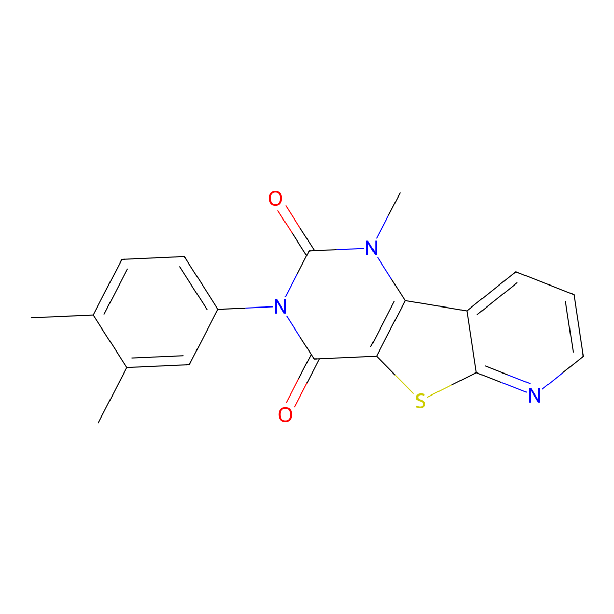5-(3,4-Dimethylphenyl)-3-methyl-8-thia-3,5,10-triazatricyclo[7.4.0.02,7]trideca-1(9),2(7),10,12-tetraene-4,6-dione molecular structure, CAS 2742032-28-4