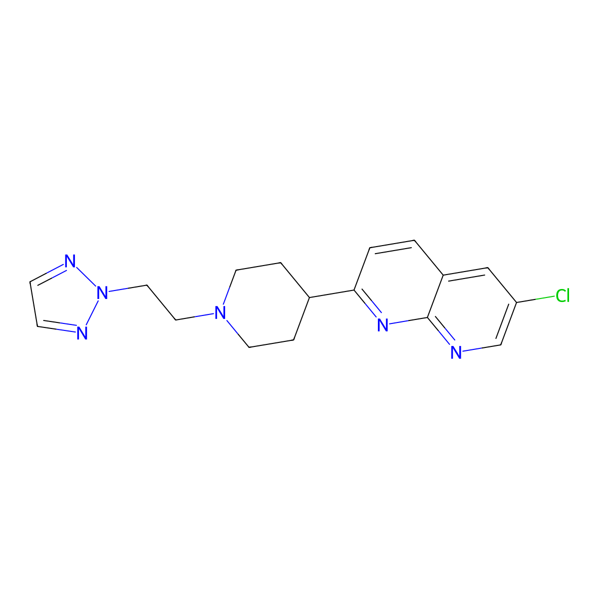 6-chloro-2-{1-[2-(2H-1,2,3-triazol-2-yl)ethyl]piperidin-4-yl}-1,8-naphthyridine molecular structure, CAS 2742032-34-2