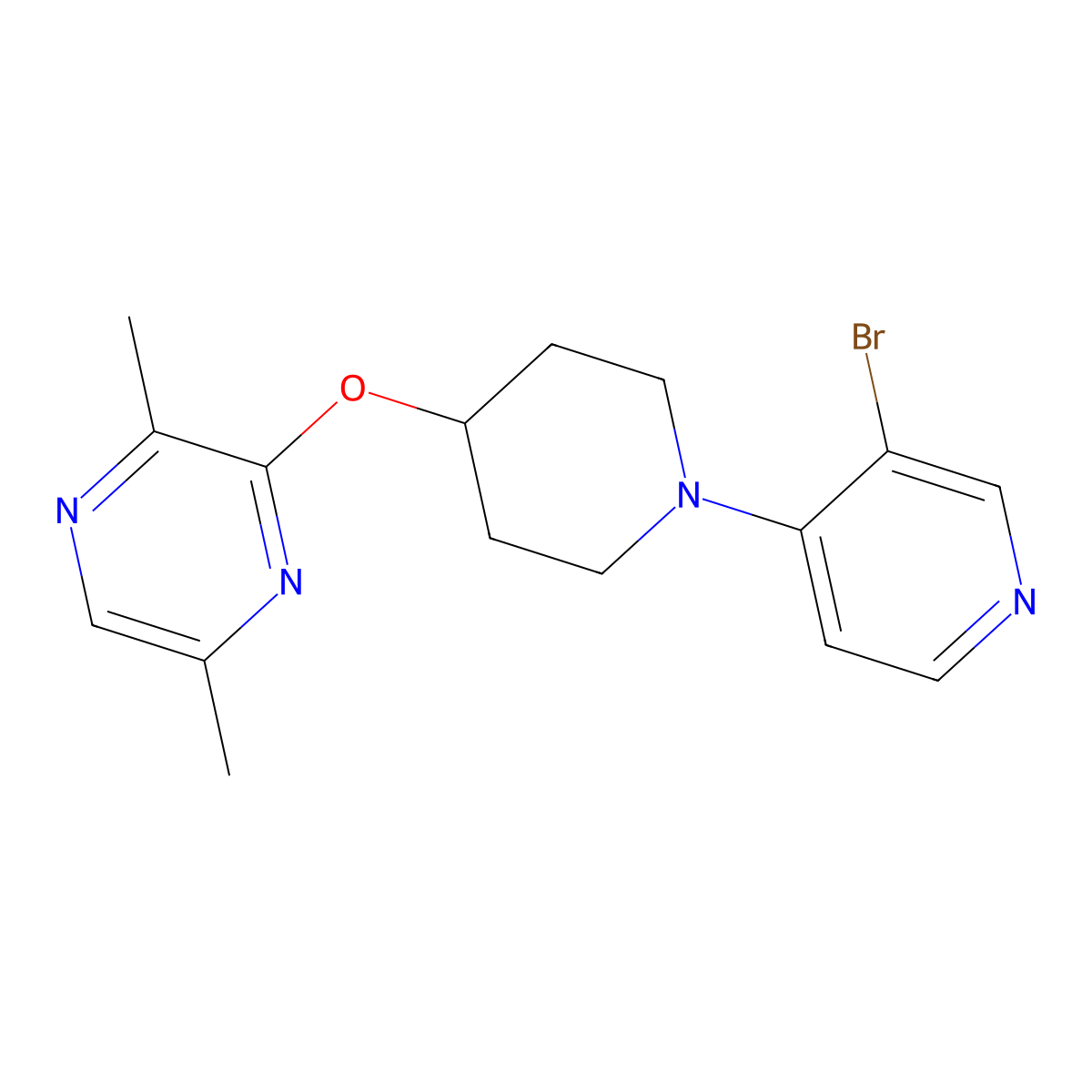 3-{[1-(3-Bromopyridin-4-yl)piperidin-4-yl]oxy}-2,5-dimethylpyrazine molecular structure, CAS 2742032-45-5