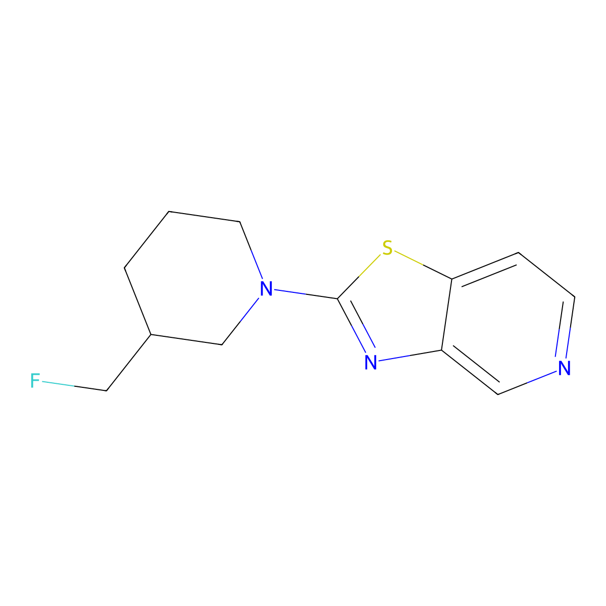 3-(Fluoromethyl)-1-{[1,3]thiazolo[4,5-c]pyridin-2-yl}piperidine molecular structure, CAS 2742032-46-6