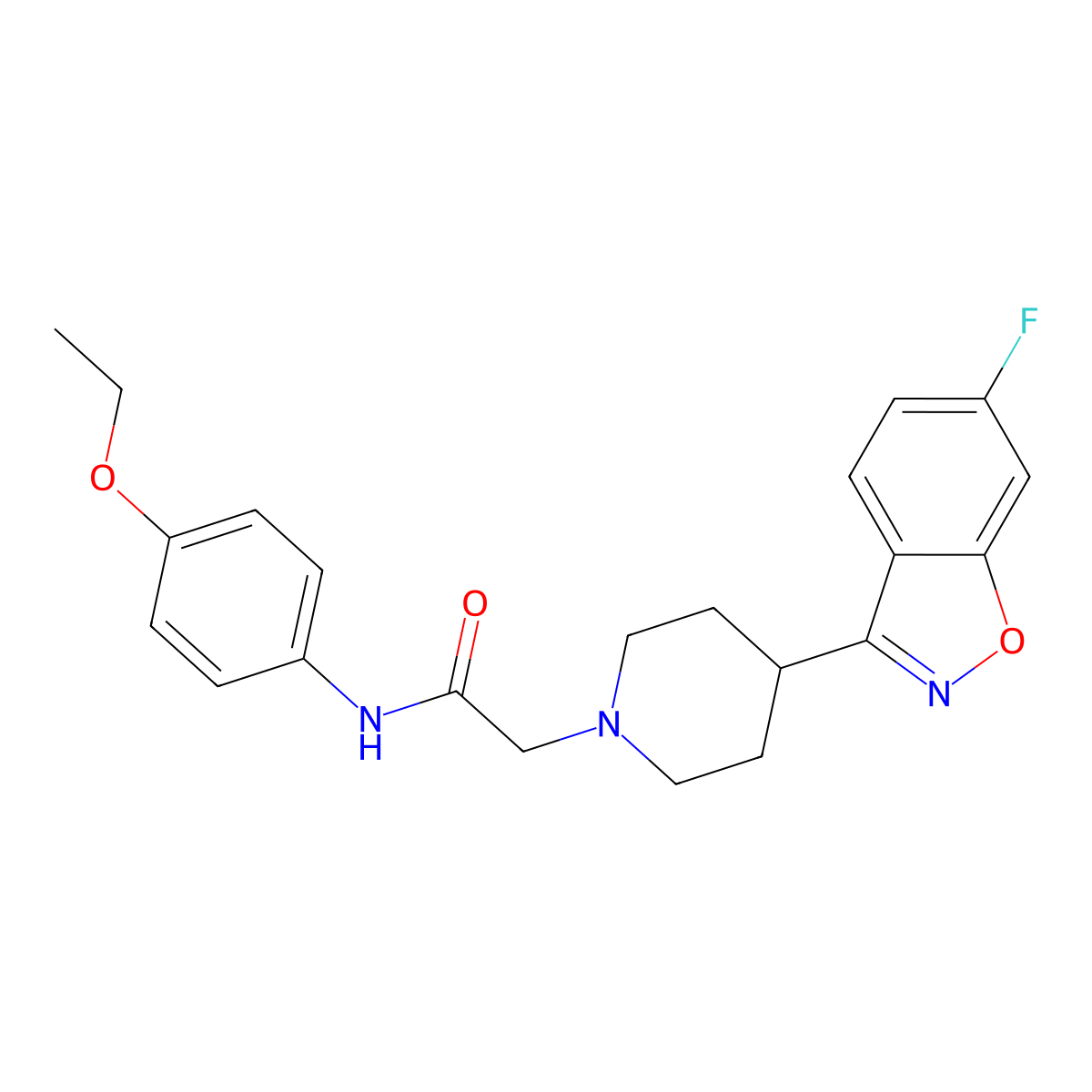 N-(4-ethoxyphenyl)-2-[4-(6-fluoro-1,2-benzoxazol-3-yl)piperidin-1-yl]acetamide molecular structure, CAS 2742032-48-8